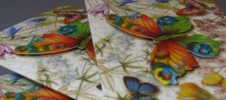 Punch Studio 10 Embellished Butterfly 3 - D Blank Note Cards NIB Kirshner Arts 5