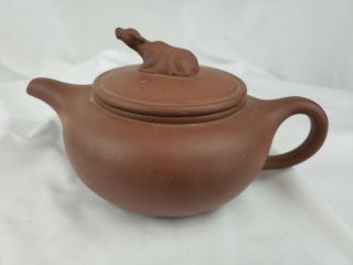 Vintage Chinese Yixing Handmade Tea Pot Zisha Clay Teapot,  Marked,  Detailed