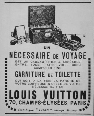 Ad Print 1922 Louis Vuitton Necessary Travel Toilet Trim - Ad