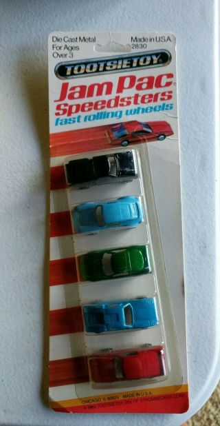 Tootsie Toy Jam Pac Speedsters - 5 Packs Vintage Diecast Cars Nos