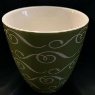 2010 Starbucks Green With White Design Coffee Tea Mug Cup - No Handle