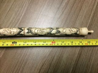 Old antique Chinese smoking pipe in carved bone 2