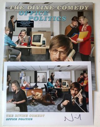 The Divine Comedy - Office Politics Coloured Record,  Autographed Signed Print