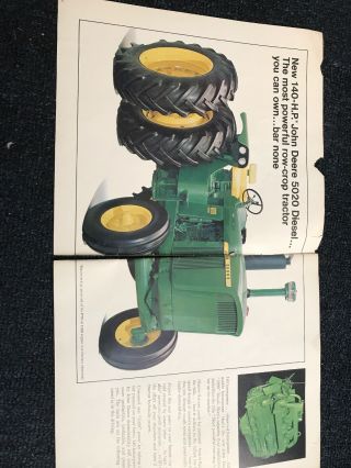 John Deere 140 Hp 5020 Diesel Row Crop Tractor Brochure Litho 2