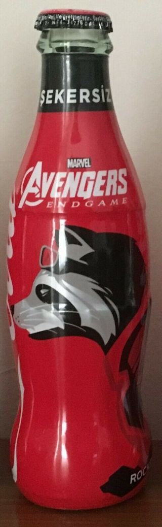 Coca - Cola Zero / Turkey 2019 Marvel Avengers Endgame Glass Bottle (rocket)