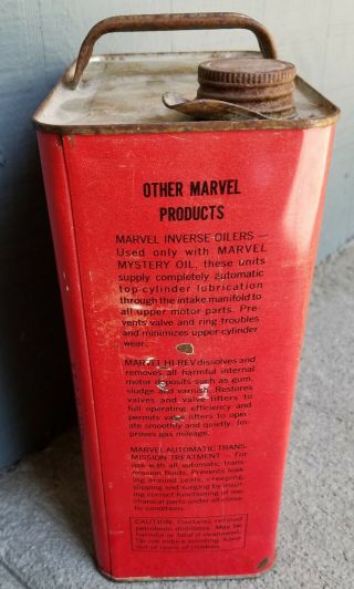 Vintage One Gallon Marvel Mystery Oil Petro Gas Station Advertising Can 3