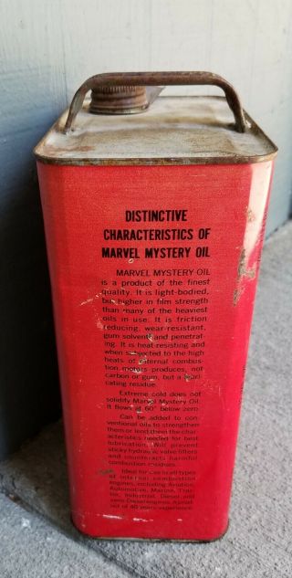 Vintage One Gallon Marvel Mystery Oil Petro Gas Station Advertising Can 4