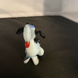 Miniature Tiny Hand Blown Glass Spotted Dog Figurine 2