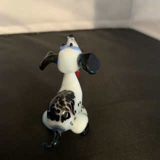 Miniature Tiny Hand Blown Glass Spotted Dog Figurine 4
