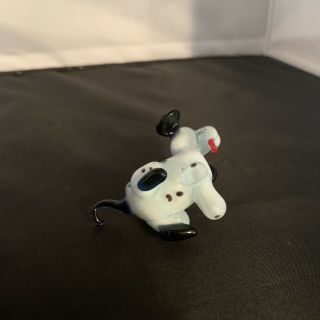 Miniature Tiny Hand Blown Glass Spotted Dog Figurine 5
