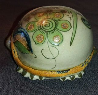 Ken Edwards Pottery Initialed Hand Painted Turtle Figurine From Mexico