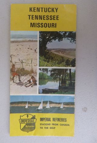 1970 Kentucky Tennessee Missouri Road Map Imperial Refineries Oil Gas Sigma