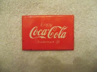 Vintage Coca Cola Advertising Pocket Mirror With Metal Frame 1980s