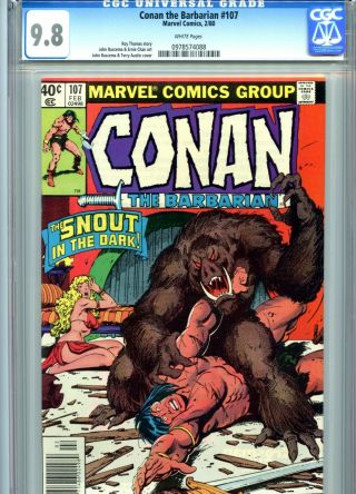 Conan The Barbarian 107 Cgc 9.  8 White Pages Marvel Comics 1980