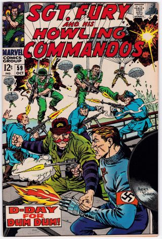 Sgt.  Fury And His Howling Commandos 59 Vf - Nm 9.  0 D - Day For Dum Dum