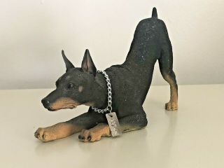 My Dog 7 1/2 " Figurine - Doberman Pincher Black W/cropped Ears Dfl25a