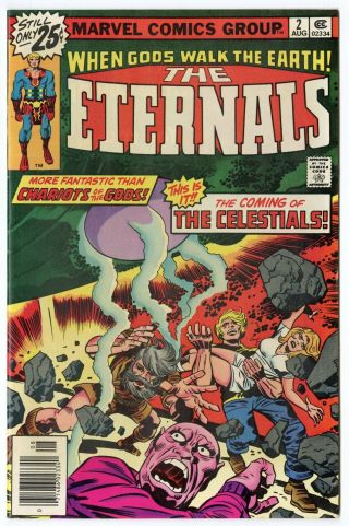 Eternals 2 Vf/nm 9.  0 White Pages Jack Kirby Art Marvel 1976 J