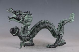 Chinese Exquisite Bronze Dragon Statue