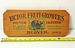 Vintage Wooden Side From A Fruit Box - Victor Fruit Growers - Victor Ca