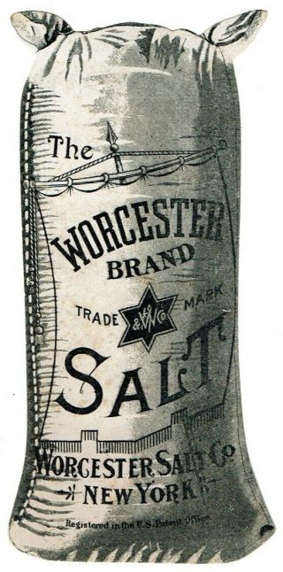 Die Cut Trade Card For Worcester Brand Salt - 1890