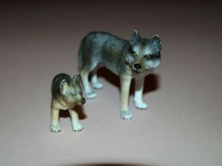 Schleich Wolf Family.  Female And Pup.  2008 & 2001 D - 73527