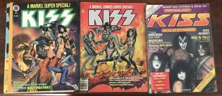 1977 Marvel Comics Special Kiss Volume 1 Real Blood,  3 Total Magazines