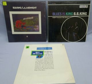 3 Bb King Orig Vintage Lp Vinyl Abcs724 Live Abcx743 La Midnight Bls6001 Blues