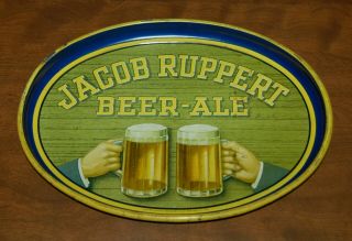Jacob Ruppert Beer - Ale Oval Serving Tray York City Ny Nyc Knickerbocker Mugs