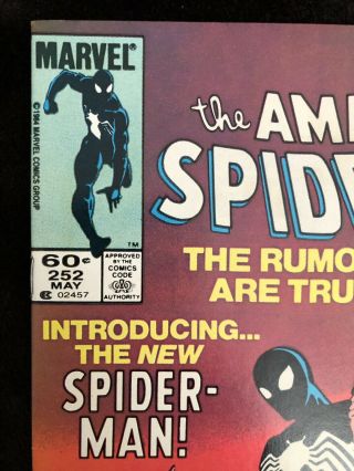 The Spider - Man 252 (VF, ).  1st App of Black Costume 3