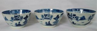 3 LATE 18TH CENTURY CHINESE BLUE & WHITE CANTON EXPORT PORCELAIN BOWLS 4