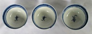 3 LATE 18TH CENTURY CHINESE BLUE & WHITE CANTON EXPORT PORCELAIN BOWLS 6