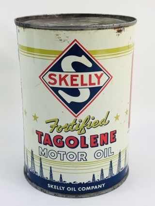 Skelly Motor Oil 1 Qt.  Can Fortified Tagolene Gas & Oil Advertising 165