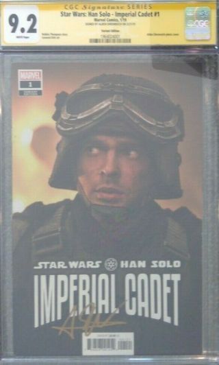 Star Wars: Han Solo Imperial Cadet 1 Photo_cgc 9.  2 Ss_signed Alden Ehrenreich