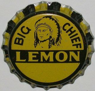 Vintage Soda Pop Bottle Cap Big Chief Lemon Indian Pictured Cork Old Stock