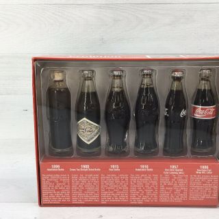 2002 Coca - Cola Evolution Of The Coke Contour Bottle Mini Set 3 