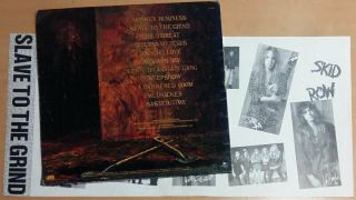 Skid Row - Slave to the Grind 1991 Korea Orig 1st Vinyl.  11Tracks,  w/Insert.  VG, 3
