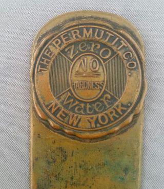 Vintage The Permutit Co Brass Letter Opener Bastian Bros Co Zero Water York
