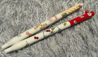 2x Hello Kitty Ink Pens Cute Cat Sanrio Ball Point Mimmy Bow Ribbon Gift Bear