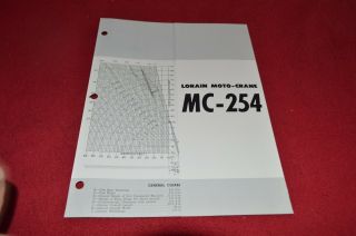 Lorain Mc - 254 Moto Crane Dragline Shovel Specifications Dealer 