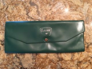 Vintage Sinclair Green Plastic Folding Road Map Holder With Snap