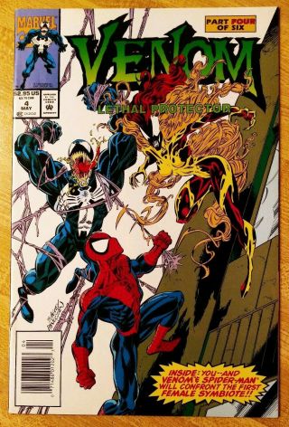 Venom Lethal Protector 4 Newsstand Edition 1st App Of Scream Female Symbiote