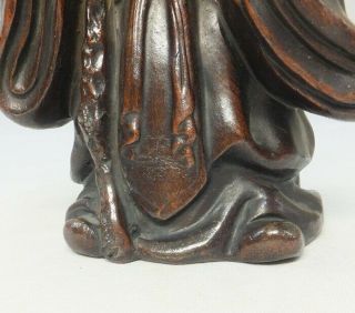A072: Japanese OLD BIZEN ware aged god JURO - JIN statue with wonderful work 8