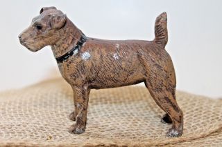 Vintage Painted Metal Irish Terrier Or Schnauzer Dog Germany