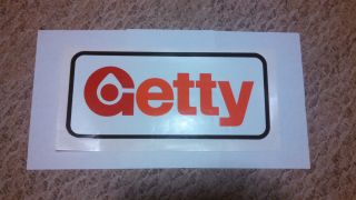 Vintage Getty Oil Sticker Nos 12 X 5 3/8 Inches Gas Bumper