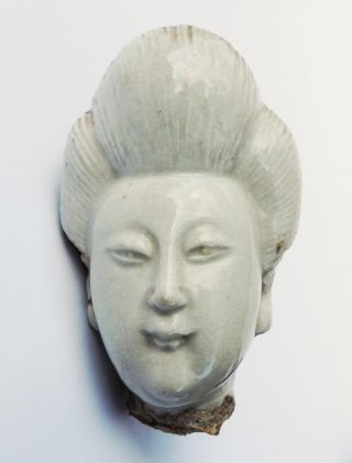 Chinese Antique Blanc Ceramic Head A/f