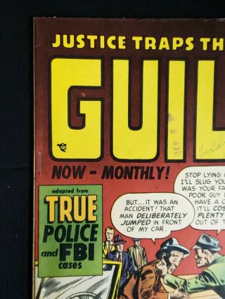 JUSTICE TRAPS THE GUILTY 20 11/1950 PRIZE PUBLICATIONS Comic Book TRUE FBI COPS 2