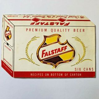 1950s Falstaff Beer Die Cut Trading Card Six Pack Of Cans Vintage St Louis Mo