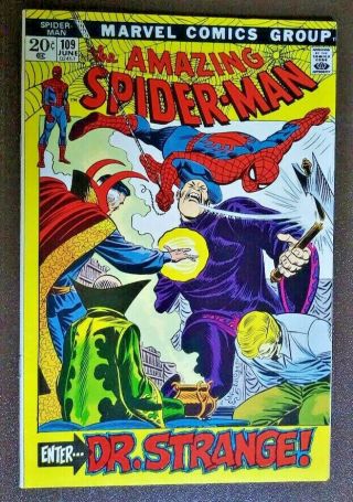 The Spider - Man 109 - Enter Dr.  Strange - Bronze Age Comic - June 1972