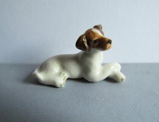 Tiny Jack Russell Dog Small Pets Miniatures Ceramic Animal Figurine Collectible 5