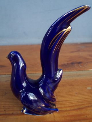 Russian porcelain blue bird old vintage figurine 3
